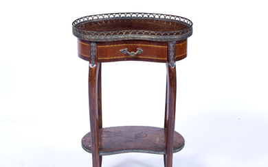 French style mahogany kidney occasional table