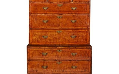 GEORGE II WALNUT CHEST-ON-CHEST EARLY 18TH CENTURY