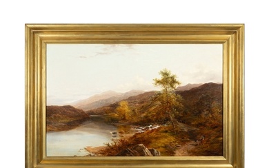 GEORGE VICAT COLE (1833-1893) Figures in a River Landscape w...