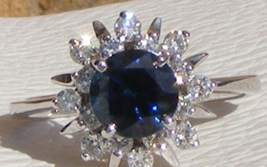 GIA Certificat - 18 carats White gold - Ring - 2.31 ct Sapphire Royal Blue VVS1 - Diamonds