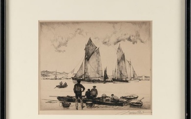 GORDON HOPE GRANT (New York/California/United Kingdom, 1875-1962), "The Concarneau"., Etching on