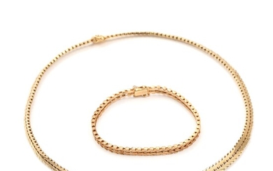 SOLD. "Geneve" necklace and bracelet of 14k gold. L. 18-42 cm. Weight app. 42 g. (2) – Bruun Rasmussen Auctioneers of Fine Art