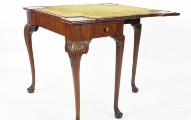 George II Carved Mahogany Fold Top Games Table