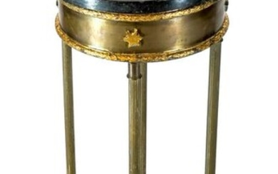 Gilt Metal & Marble Pedestal Table - Gueridon