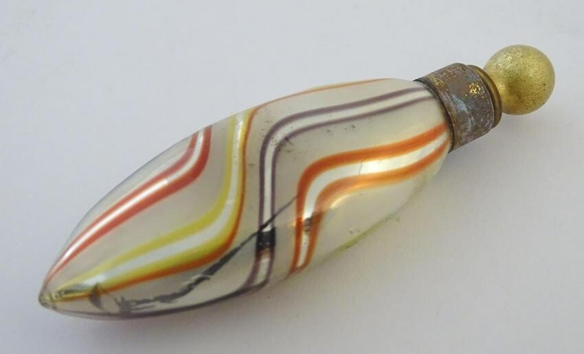 Glass: a 20thC Venetian glass scent bottle, decorated
