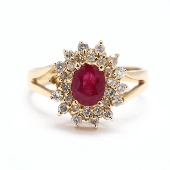 Gold, Ruby, and Diamond Ring