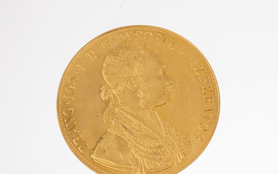 Gold coin 4 ducats , Austria-Hungary, Franz Joseph I., 1915,...