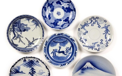 Group of Arita blue and white dishes Japanese, 19th Century...