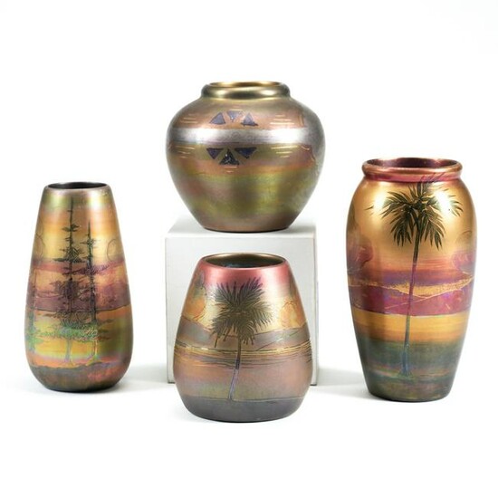 Grp: 4 Weller LaSa Studio Pottery Vases