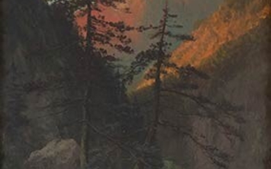 HENRY MARKO Florence, 1855 - Lavagna, 1921 Landscape Oil on...