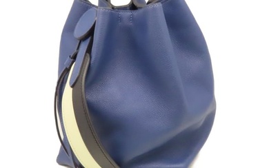 HERMES Licol 17 Shoulder Bag Crossbody Evercolor Leather Bleu Brighton Blue