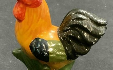 Hand Painted Ceramic Rooster Pill Box