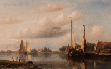 Hendrick Hulk (Dutch, 1842-1937) Dutch Canal Scene