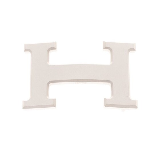 Hermès - Boucle H 5382 en PVD métal argent mat (37mm) Belt buckle