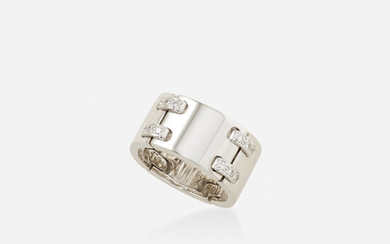 Hermès, Diamond and white gold band ring