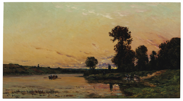 Hippolyte Camille Delpy (French, 1842-1910), Au bord de la rivière