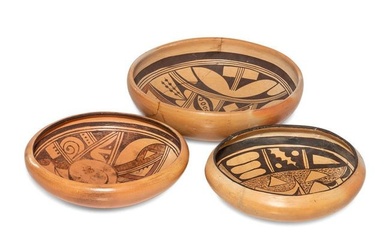 Hopi Polychrome Pottery Bowls