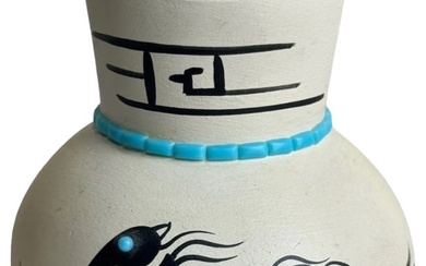 Hopi Toad Native American Pottery Vase