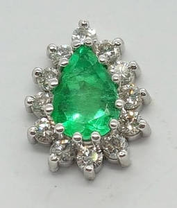 IGI IDENTIFICATION REPORT, F4J81550 - 18 kt. White gold - Earrings - 1.55 ct Emerald - Diamonds