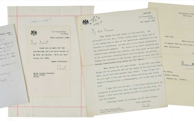 India. 12 autograph or typed letters signed from various governors-general of India, 20th century