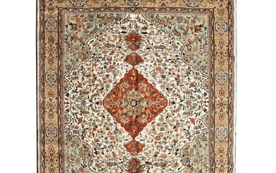 Indian Herati Style Wool Rug.