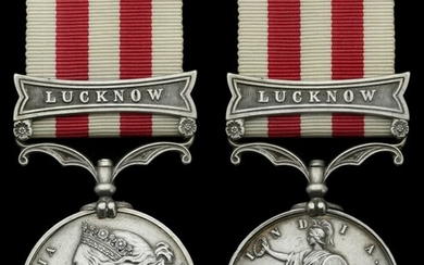 Indian Mutiny 1857-59, 1 clasp, Lucknow (Bombr. A. Gibson, 2nd. Tp. 3rd. Bde. Bl. H. Art.), cla...
