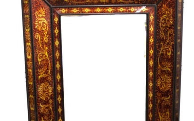 Italian beveled decorated glass framed mirror