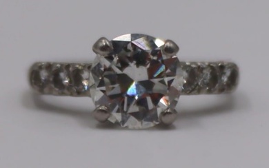 JEWELRY. GIA Platinum and 1.81ct Diamond Ring.