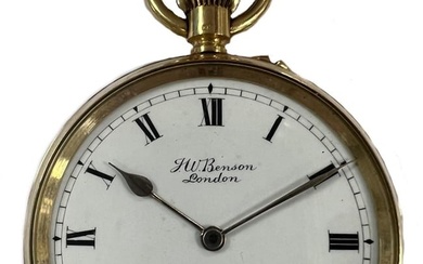 J.W. Benson, London - An 18ct gold open faced pocket watch