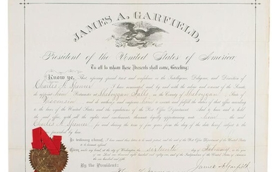 James A. Garfield Document Signed as President