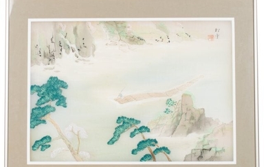 Japanese Landscape Painting on Silk