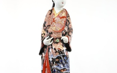 Japanese Porcelain Imari Courtesan Figure, Large Scale