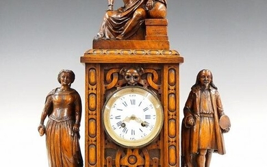 Japy Freres Carved Mantel Clock