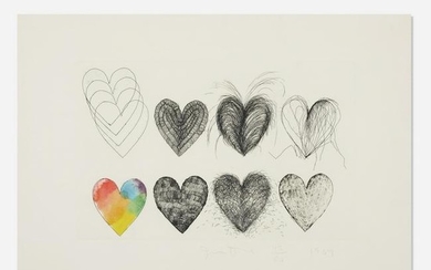 Jim Dine, Hearts and a Watercolor