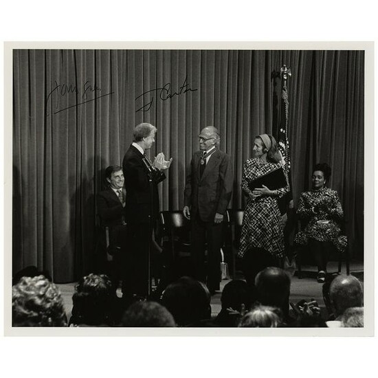 Jimmy Carter and Jonas Salk Signed Photograph