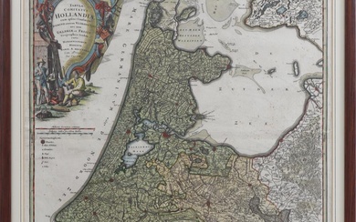 Johann Baptista Homann (1664-1724), Topografische kaart, Tabula Comitatus Hollandiae cum ipsius...
