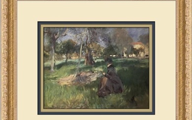 John Singer Sargent In The Orchard Custom Framed Print