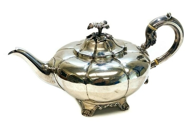 John Wilmin Figg London Sterling Silver Teapot, 1844