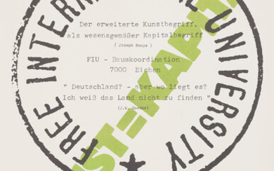 Joseph Beuys, Free International University (Kunst = Kapital) (Art = Capital)