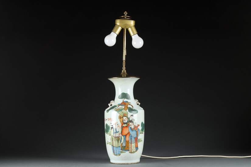 Kinesisk bordlampe af porcelæn, 1900-tallet