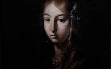 LATE 17TH CENTURY SPANISH SCHOOL. Portrait of a young woman like Saint Mary Magdalene.