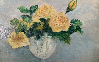 LE BERTRAND Signed Still Life Oil Painting 1962