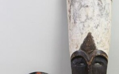 LOT OF TWO AFRICAN WOOD CARVED MASKS