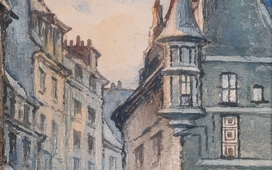 LOUISE GERMAIN-BALIGOT (1874-1939). Hôtel de Sens, Paris, 1929. Rue de l’Hôtel de ville, n°4. Deux...