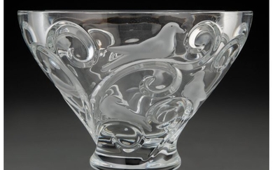 Lalique Clear and Frosted Glass Verone Bowl, pos