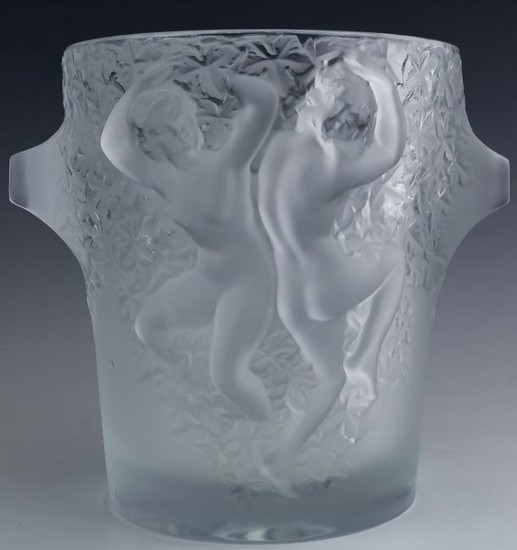 Lalique French Art Glass Ganymede Vase Ice Bucket