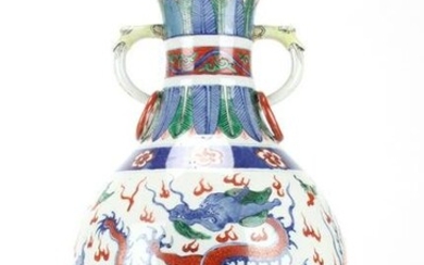 Large 19thC Chinese Famille Verte Vase