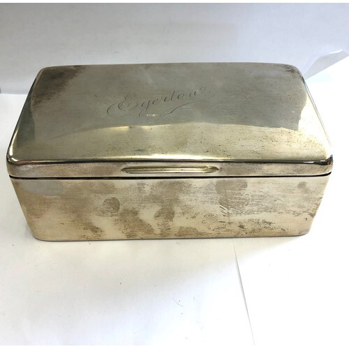 Large Antique silver cigarette box, Birmingham silver hallma...