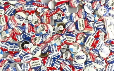Large Lot of Vintage JFK Kennedy Johnson LBJ Buttons