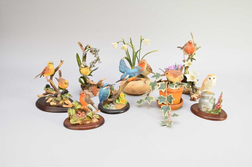 Large group of birds and flowers, including Arden Sculptures, Country Artists and Border Fine Arts
